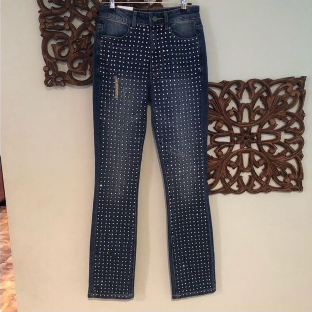 Rhine Stone Studded Alice + Olivia Jeans